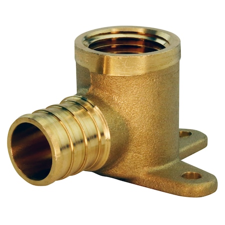 Apollo 3/4 in. Brass PEX Barb x 1/2 in. Female Pipe Thread Adapter 90-Degree Drop-Ear Elbow APXDEE3412
